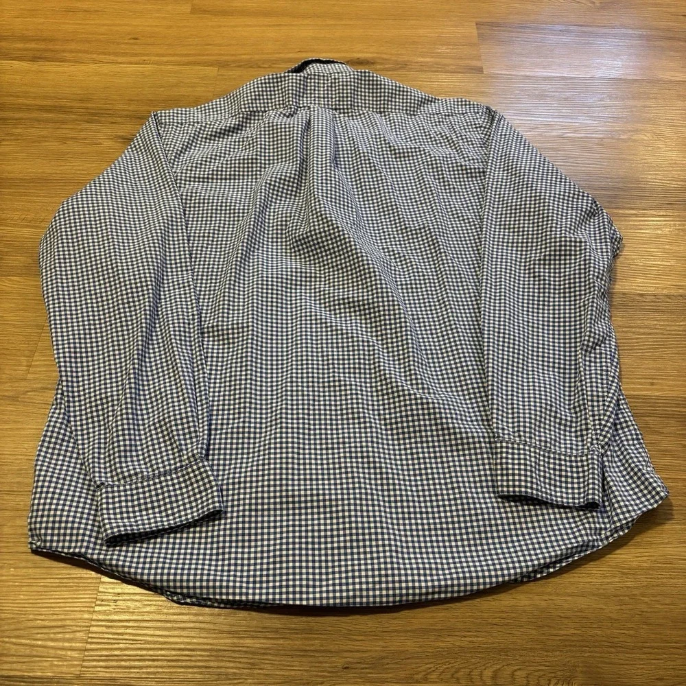 Polo Ralph Lauren Shirt Classic Cotton Stretch Mens XL Blue Gingham Check Pony